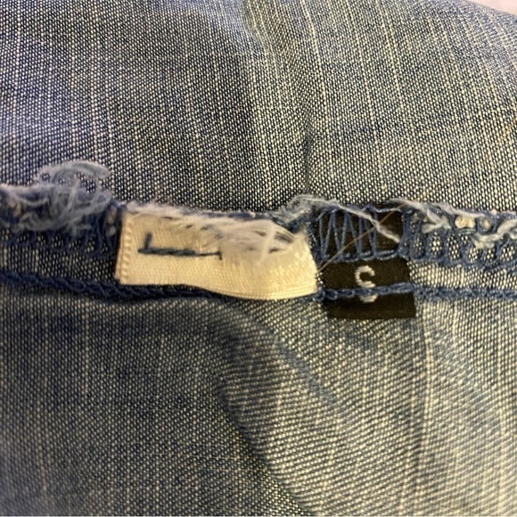 Cloth & Stone Anthropologie Tribal Chambray Seamed Two-Pocket Shirt Blue S - Picture 4 of 4